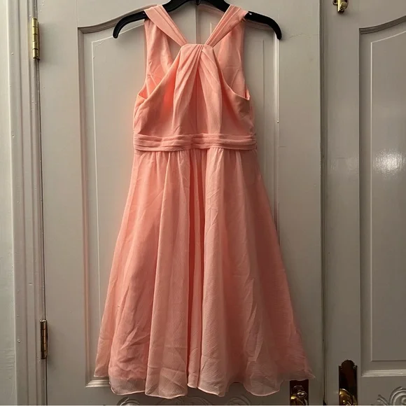 coral peach bridesmaid dresses Long Jersey Empire Waistline Mermaid Bridesmaid Dresses With Cap Sleeves